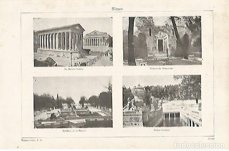 Postais: LAMINA ESPASA 20183: Vistas de Nimes - Varios