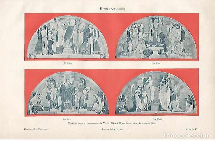 Postais: LAMINA ESPASA 6600: Mosaicos para el monumento de Victor Manuel II en Roma - Varios Autores