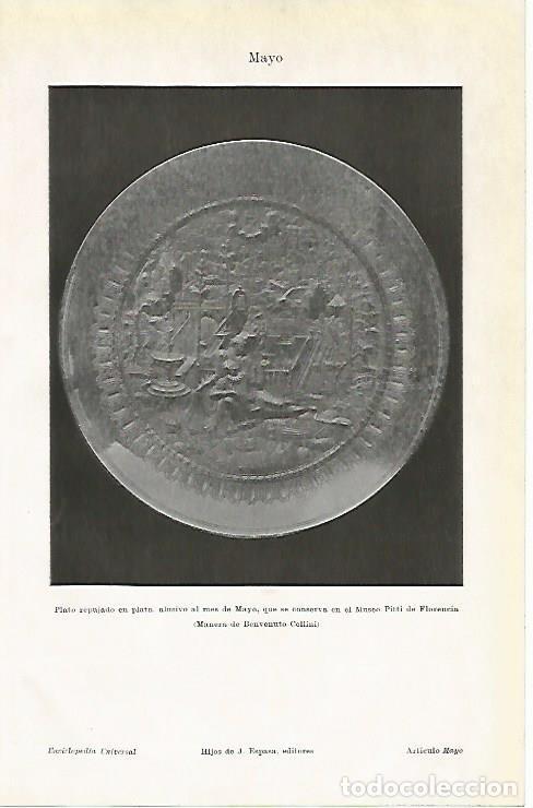 Postkarten: LAMINA ESPASA 1207: Plato alusivo al mes de Mayo Galeria Pitti de Florencia - Varios Autores