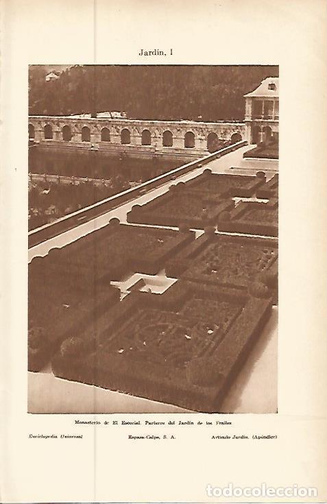 Postkarten: LAMINA ESPASA 9240: Jardin de los Frailes en El Escorial Madrid - Varios