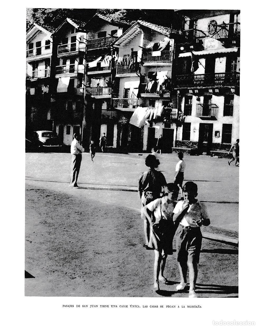 Postais: LAMINA 6189: Pasajes de San Juan casas pegadas a la monta&ntilde;a - Pio Baroja