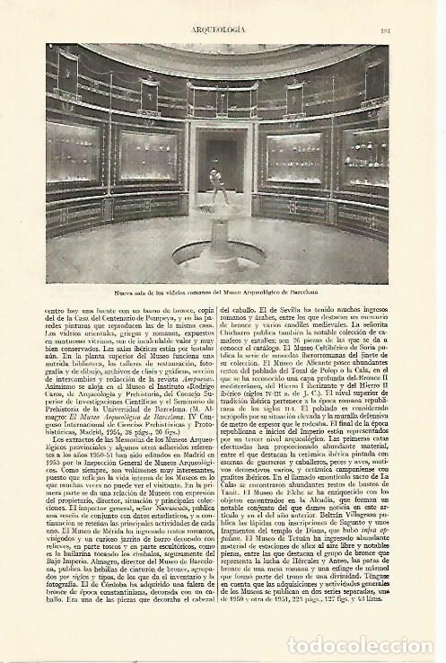 Postais: LAMINA ESPASA 21905: Sala de los vidrios romanos en el Museo Arqueologico de Barcelona - Varios