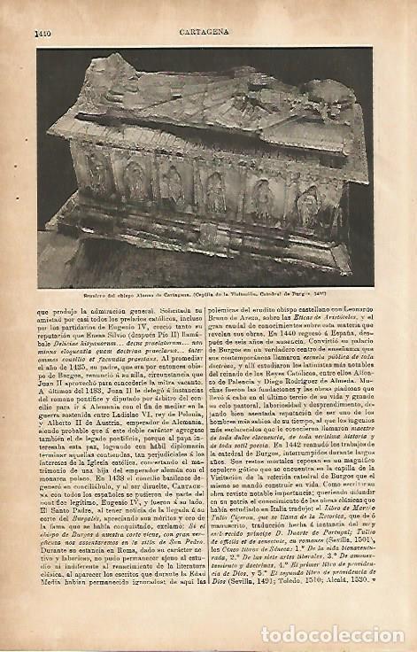 Postkarten: LAMINA ESPASA 4394: Sepulcro de Alonso de Cartagena en la Catedral de Burgos - Varios Autores