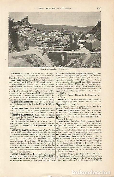 Postales: LAMINA ESPASA 8630: Vista general de Montefrio Granada - Varios