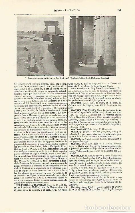 Postais: LAMINA ESPASA 21589: Templo de Hathor en Dendera Egipto - Varios