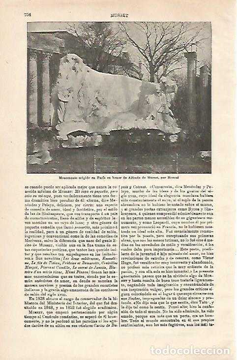 Postais: LAMINA ESPASA 24614: Monumento a Musset en Paris - Varios