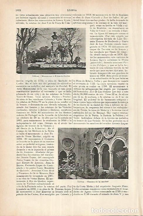 Postais: LAMINA ESPASA 25756: Monumento a E. Coelho en Lisboa - Varios