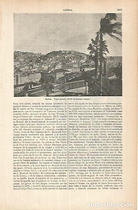 Cartoline: LAMINA ESPASA 25754: Vista de Lisboa desde el Jardin Botanico - Varios