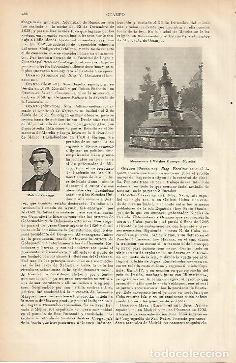 Postkarten: LAMINA ESPASA 25923: Monumento a Melchor Ocampo en Morelia - Varios