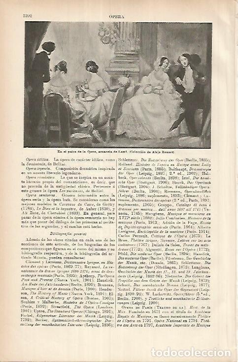 Postais: LAMINA ESPASA 26066: En el palco de la Opera acuarela de Lami - Varios