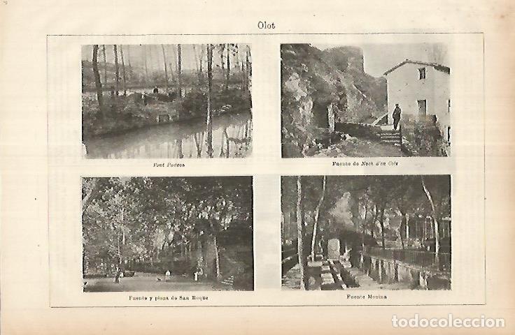 Postais: LAMINA ESPASA 26038: Vistas de Olot Girona - Varios