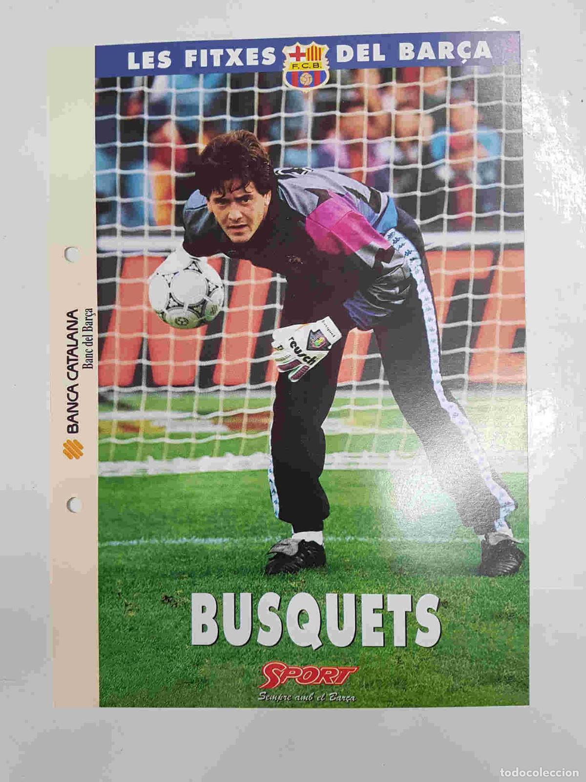 Postales: Busquets: Ficha perteneciente a Les fitxes del bar&ccedil;a del diario Sport