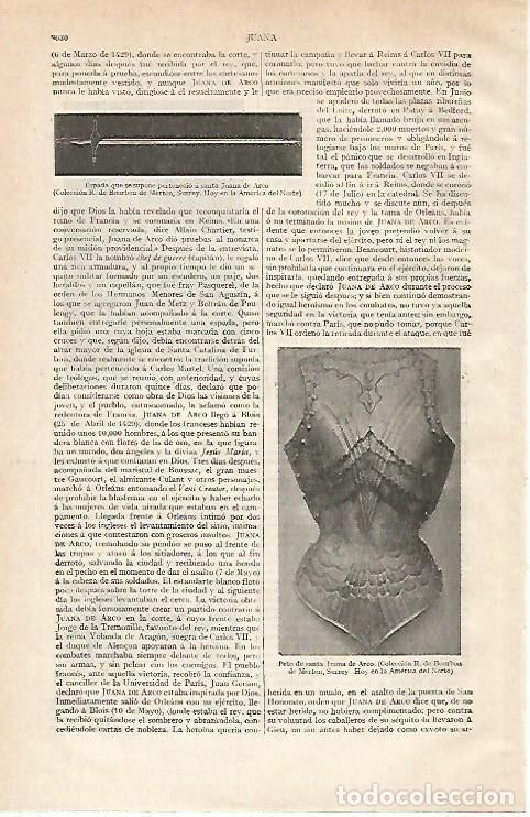 Postales: LAMINA ESPASA 21092: Peto de Juana de Arco - Varios