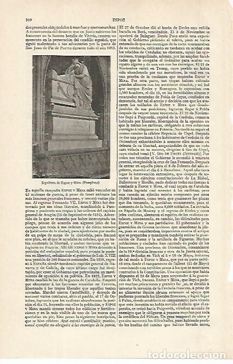 Cartoline: LAMINA ESPASA 16278: Sepultura de Espoz y Mina en Pamplona - Varios