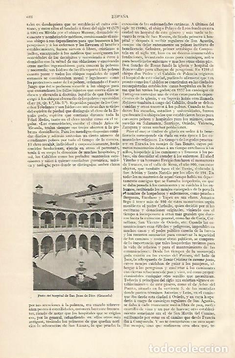 Cartoline: LAMINA ESPASA 10207: Patio del Hospital de San Juan de Dios en Granada - Varios