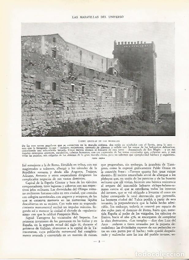 Cartoline: LAMINA 9357: Tarragona: Torre angular de las murallas - J. G. Gui&ntilde;on