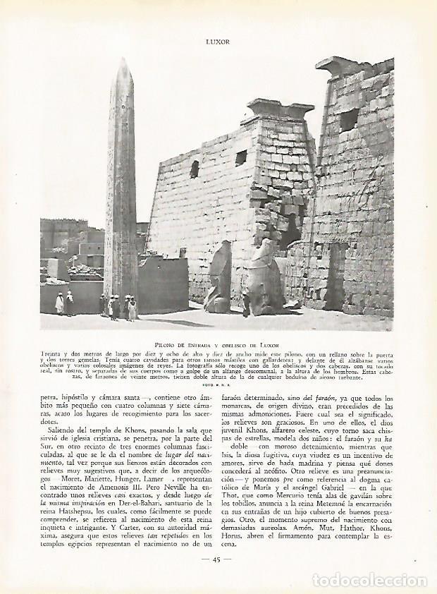 Postais: LAMINA 9383: Luxor: Pilono de entrada y obelisco - J. G. Gui&ntilde;on