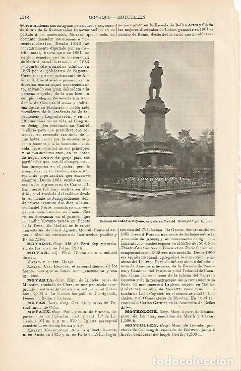 Postkarten: LAMINA ESPASA 8860: Estatua de Claudio Moyano en Madrid - Varios