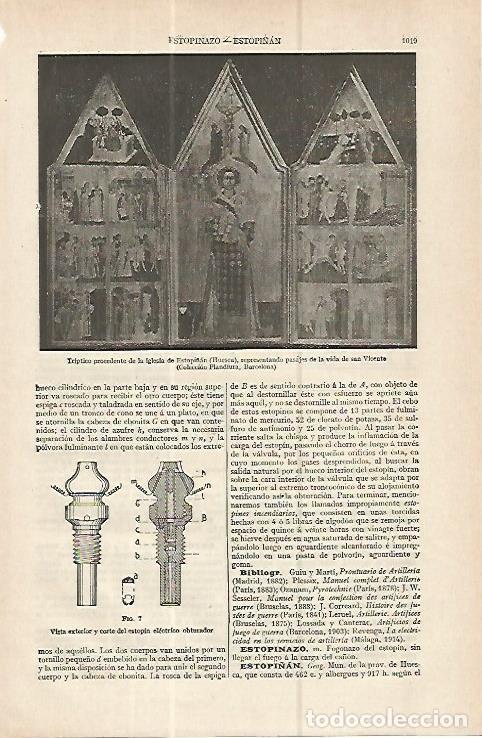 Postcards: LAMINA ESPASA 16383: Triptico de la iglesia de Estopi&ntilde;an Huesca - Varios