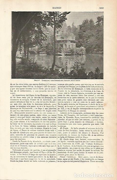 Postkarten: LAMINA ESPASA 1721: Estanque del Retiro Madrid - Varios Autores