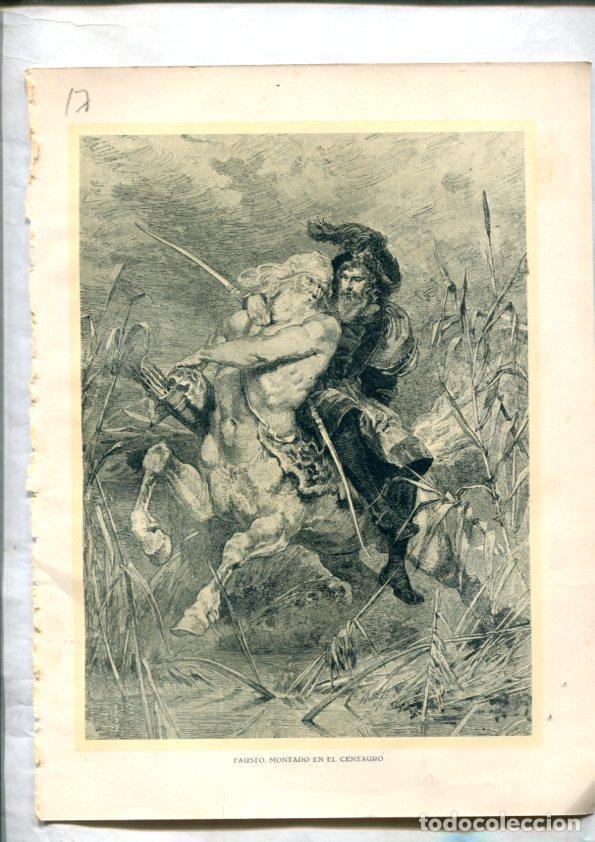 Postales: Fausto de Goethe: Lamina numerada 17 (cada cara lleva una lamina) -
