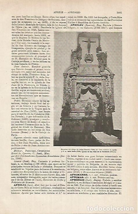 Postales: LAMINA ESPASA 26231: Mausoleo del obispo Francisco Ruiz en Toledo - Varios