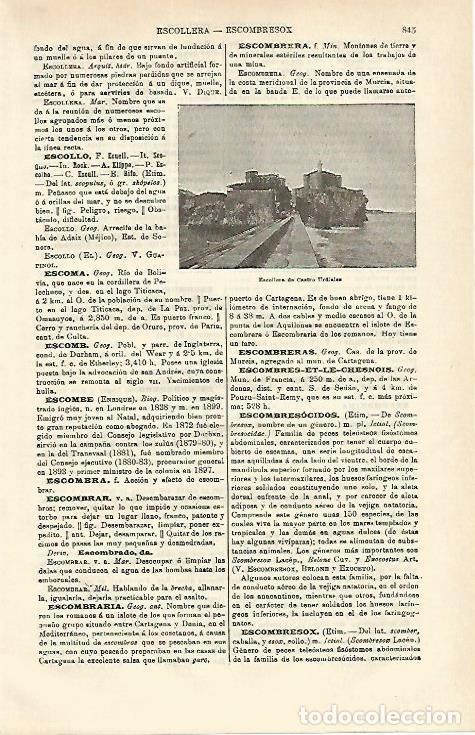 Postales: LAMINA ESPASA 16591: Escollera de Castro Urdiales - Varios
