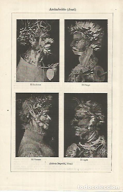 Postkarten: LAMINA ESPASA 26276: Obras de J. Arcimboldo en la Galeria Imperial de Viena - Varios