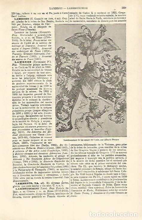 Cartoline: LAMINA ESPASA 26347: Lamberquines de las armas del Leon por Durero - Varios