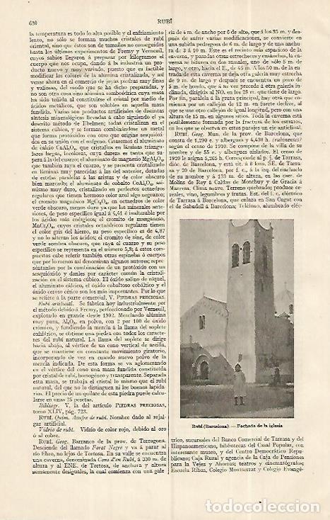 Postkarten: LAMINA ESPASA 19313: Iglesia de Rubi Barcelona - Varios