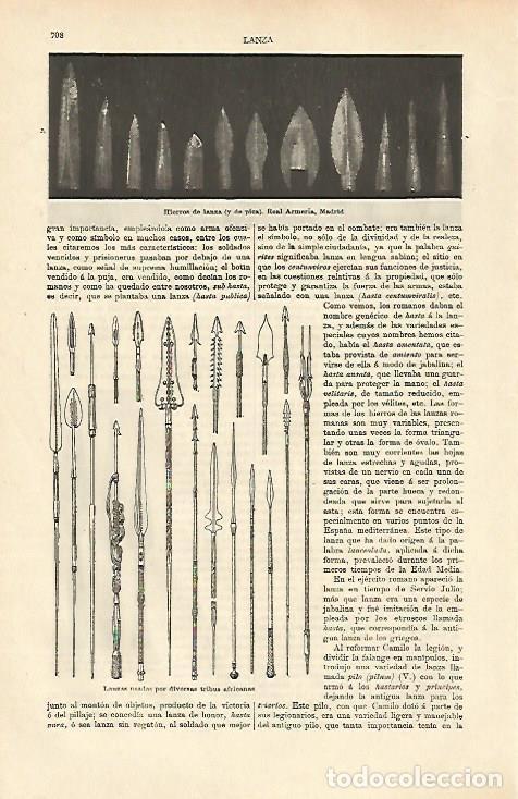 Postais: LAMINA ESPASA 26397: Hierros de lanza de la Real Armeria de Madrid - Varios