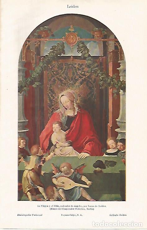 Postais: LAMINA ESPASA 26504: La Virgen y el Ni&ntilde;o por Leiden - Varios
