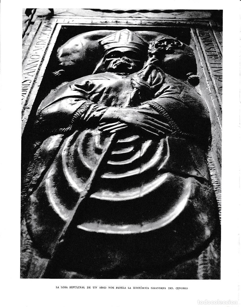 Cartoline: LAMINA 6526: La losa sepulcral de un abad nos revela la historica grandeza del cenobio - Jose Pla