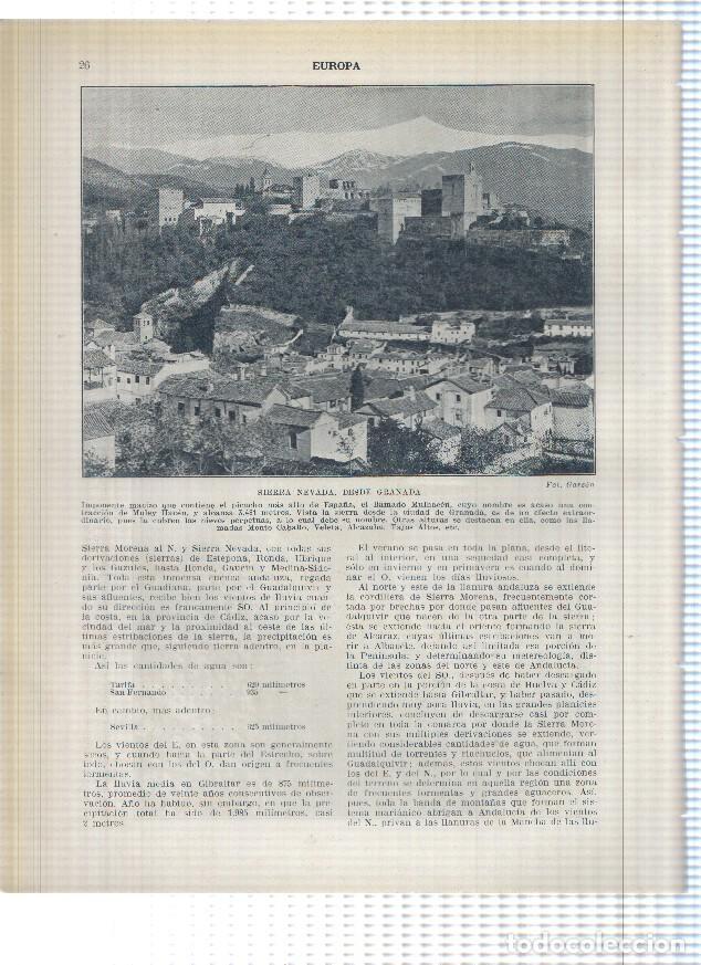 Postcards: Lamina/sheet/feuille numerada 025/026: Un Valle de las Batuecas y sierra nevada vista desde Granada