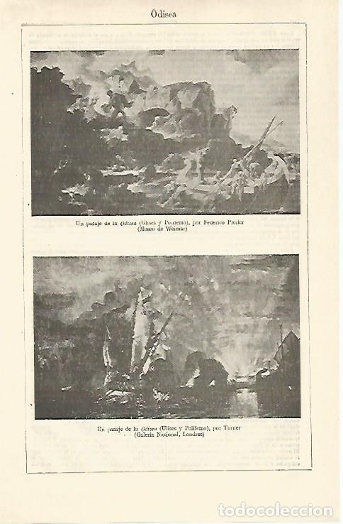 Postcards: LAMINA ESPASA 21319: Pasajes de la Odisea por Turner y Preiler - Varios