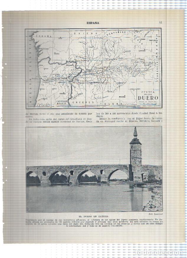 Postais: Lamina/sheet/feuille numerada 041/042: Cuenca del Rio Duero, El Duero en Zamora y El Tormes en Salam
