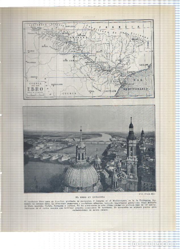 Postais: Lamina/sheet/feuille numerada 051/052: Cuenca del rio Ebro y El Ebro en Zaragoza y El rio Irati aflu