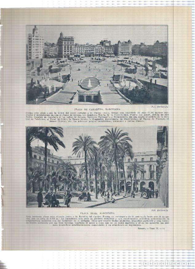 Postkarten: Lamina/sheet/feuille numerada 157/158: Plaza de Catalu&ntilde;a, Plaza Real y Paseo de Colon de Barcelona