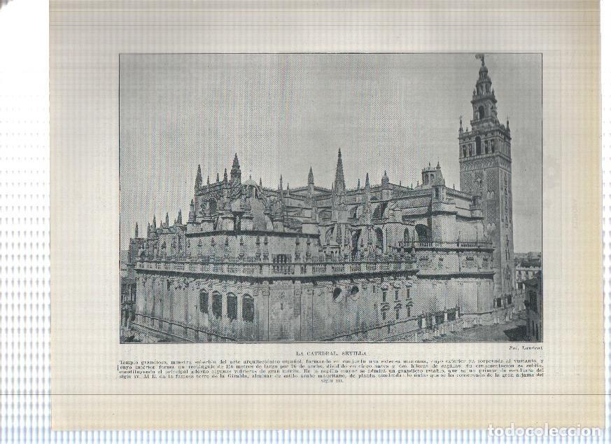Postcards: Lamina/sheet/feuille numerada 181/182: La catedral y fachada Palacio de San Telmo de Sevilla