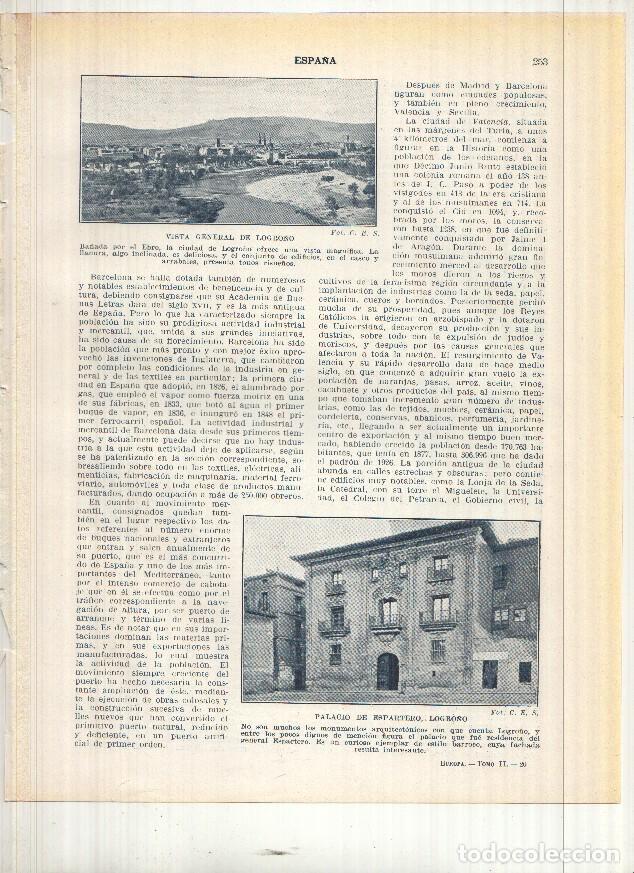 Postais: Lamina/sheet/feuille numerada 253/254: Palacio de espartero y vista de Logro&ntilde;o, Puente de Isabel II