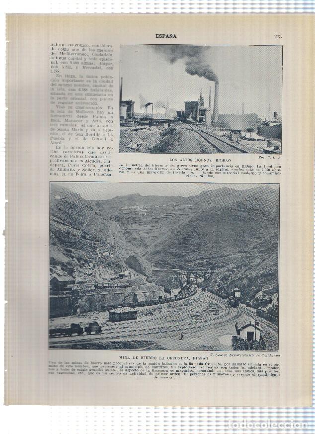 Postcards: Lamina/sheet/feuille numerada 273/274: Altos hornos de Bilbao, Mina La Orconera en Bilbao, Salinas d