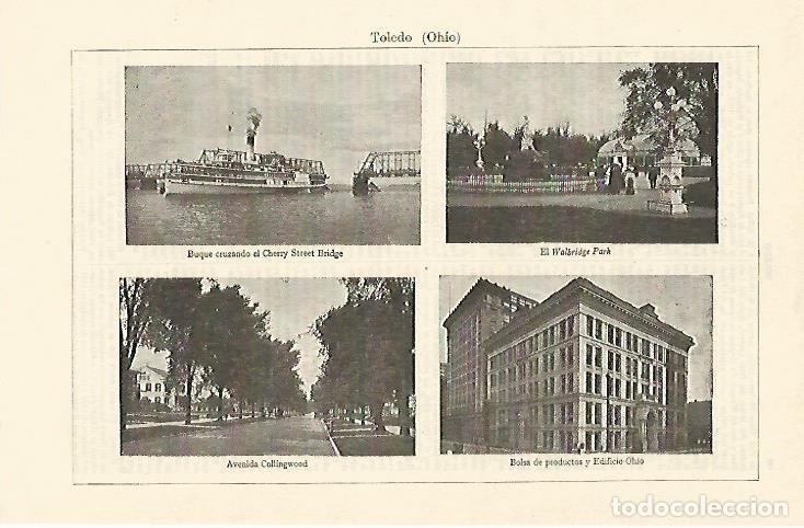 Postcards: LAMINA ESPASA 1276: Vistas de Toledo Ohio Estados Unidos - Varios Autores