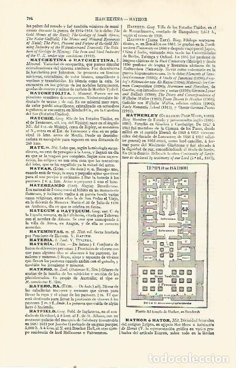 Postais: LAMINA ESPASA 21588: Planta del Templo de Hathor en Dendera Egipto - Varios