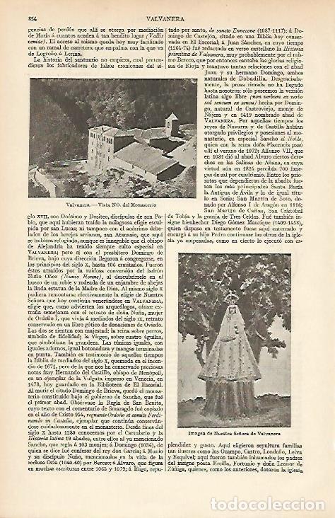 Postales: LAMINA ESPASA 4772: Vistas de Valvanera Logro&ntilde;o - Varios Autores