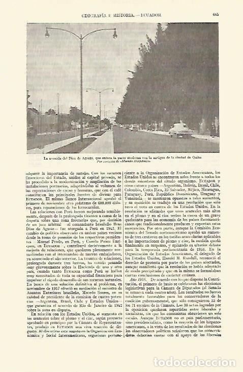 Postkarten: LAMINA ESPASA 21697: Avenida diez de Agosto en Quito Ecuador - Varios