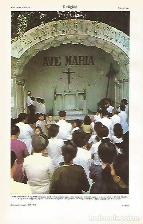 Cartes Postales: LAMINA ESPASA 26703: Misa en una iglesia de Da-Nang Vietnam - Varios