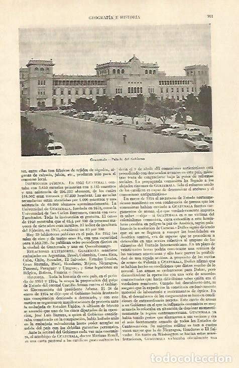 Cartes Postales: LAMINA ESPASA 22091: Palacio del Gobierno de Guatemala - Varios