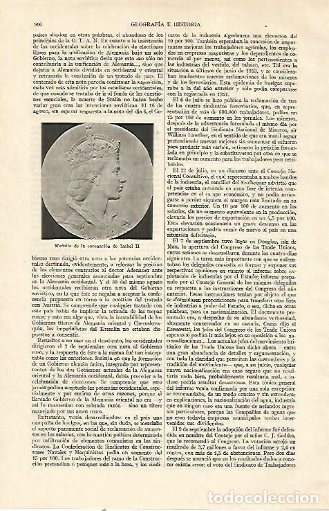 Postales: LAMINA ESPASA 22084: Medalla de la coronacion de Isabel II - Varios