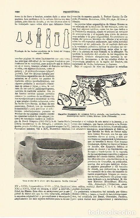 Postkarten: LAMINA ESPASA 26865: Tipologia de hachas prehistoricas vaso inciso de Seri&ntilde;a en Girona y fragmento d