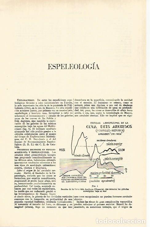Postkarten: LAMINA ESPASA 26943: Seccion de la Cova dels Anglesos en Menorca - Varios